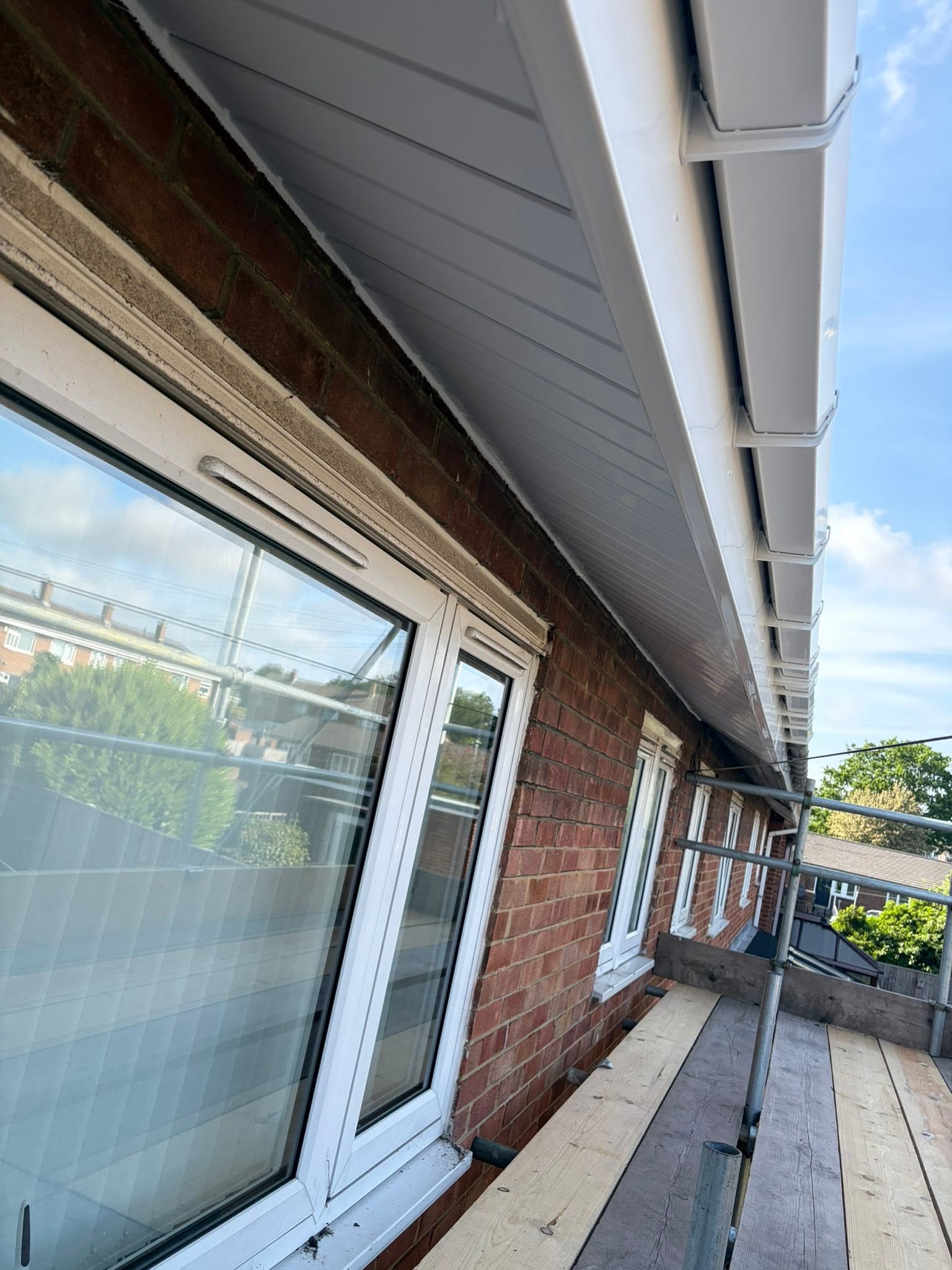 Roofline repair work on a residential property